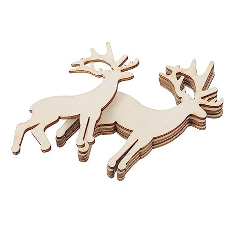 SEWACC 5pcs Square Labels Wood Tags Round Labels Christmas Ornaments Wooden Reindeer Christmas Gift Christmas Tree Decoration Christmas Decoration SEWACC