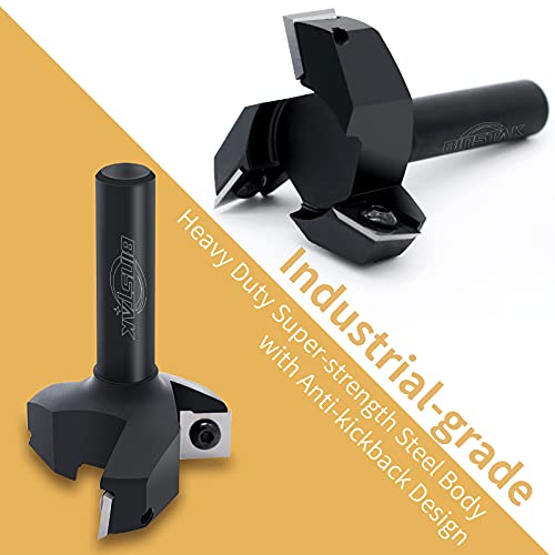 CNC Spoilboard Surfacing Router Bit, 1/2" Shank 2" Cutting Diameter, Insert Carbide Slab Flattening Router Bit Planing Bit Wood Planer Bit by BINSTAK BINSTAK