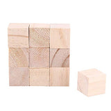 10pcs Wood Cubes, 25mm/0.98inch Wood Square Blocks Cubes Woodwork Craft Accessary for Puzzle Making, Crafts, and DIY Projects. Ciglow