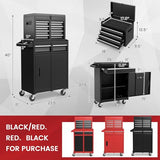 ERGOMASTER Rolling Tool Chest - Heavy Duty Material & Lockable Top-Box & Storage Cabinet for Garage and Workshop - 5-Drawer Tool Box & Black ERGOMASTER