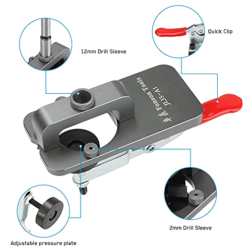 KKUYT 35mm Concealed Hinge Jig, Accurate Locking Hinge Drilling Jig Hole Guide Hole Puncher Locator Woodworking Tool for Door Cabinets Hinges - WoodArtSupply