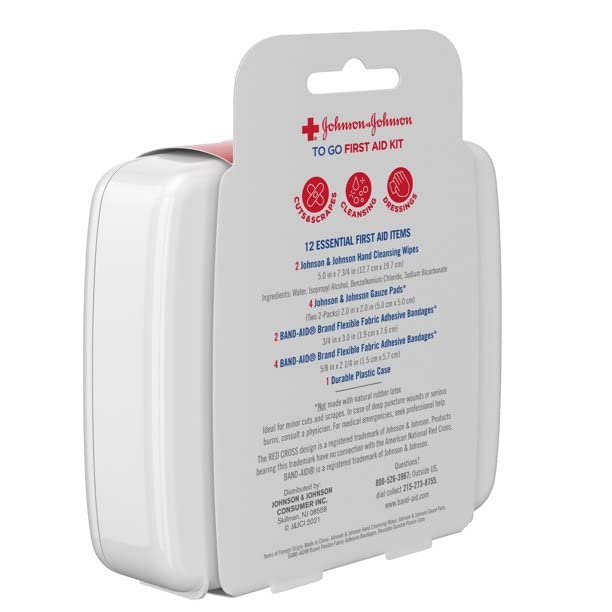 Johnson & Johnson First Aid To Go Kit (Set of 12 Piece ) Band Aid