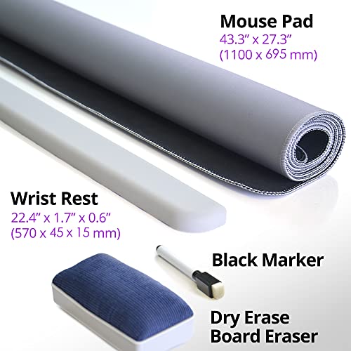 AVLT 50" Electric Standing Desk with Tilting Tabletop (4 ft 7 inches) – Height Adjustable Dry Erase Top Whiteboard and Rolling Casters – 2 Leg AVLT