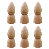 ULTNICE Dolls Peg People 6pcs Unfinished Wooden Figures Wooden Gnome Peg Doll Unpainted Wooden Dolls Crafts Desktop Ornaments Toys for Kids DIY ULTNICE