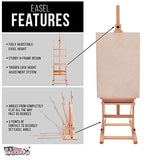 U.S. Art Supply Medium Wooden H-Frame Studio Easel with Artist Storage Tray - Mast Adjustable to 96" High, Holds Canvas to 48" - Sturdy Beechwood US Art Supply