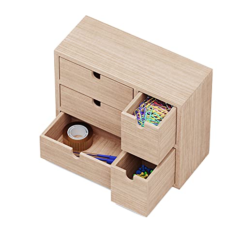 brightmaison BGT Capri Desk Organizer for Office Supplies, Sewing Kit & Jewelry Box, Decorative - Small Wooden Box DIY Project Unfinished Wood - WoodArtSupply