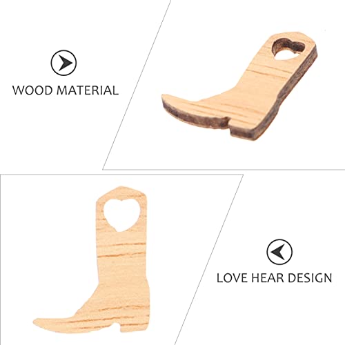 VOSAREA Unfinished Wood Shape 50pcs Wood Crafts Slice Rustic Wedding Decoration Tiny Hat Boots Decoration Boot Decorations Boot Figurine Horse Kids VOSAREA