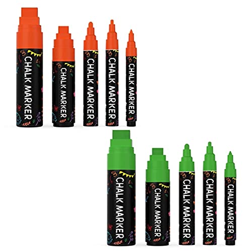 Chalkola Fun Art Bundle - 5 Orange Variety + 5 Green Variety - WoodArtSupply