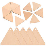 EXCEART 60pcs Wooden Cutouts Triangle Wood Cutout Unfinished Painting Wooden Pieces Slices with Hole Pendant for Crafts 60mm EXCEART