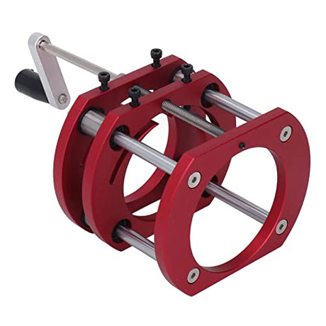 AMONIDA Router Lift, Red Aluminum Alloy Router Lift Base with Stainless Steel Support Rod, 4 Jaw Clamping, for Small Trimming Machines, Small Gong AMONIDA