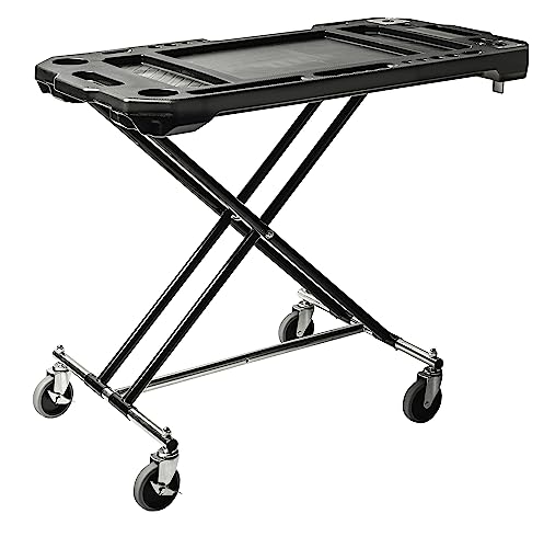 Powerbuilt Adjustable Work Table with Tool Holders and Convertible Dolly Function, Multi-Use, Home, Garage, Worksite - 642928ECE, Black Powerbuilt