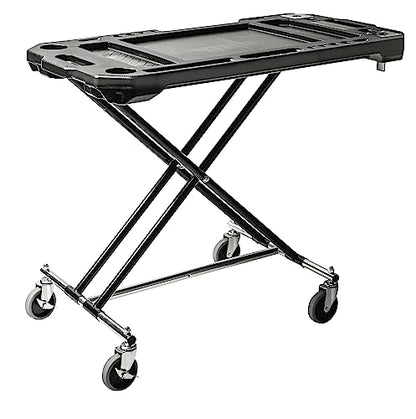 Powerbuilt Adjustable Work Table with Tool Holders and Convertible Dolly Function, Multi-Use, Home, Garage, Worksite - 642928ECE, Black - WoodArtSupply