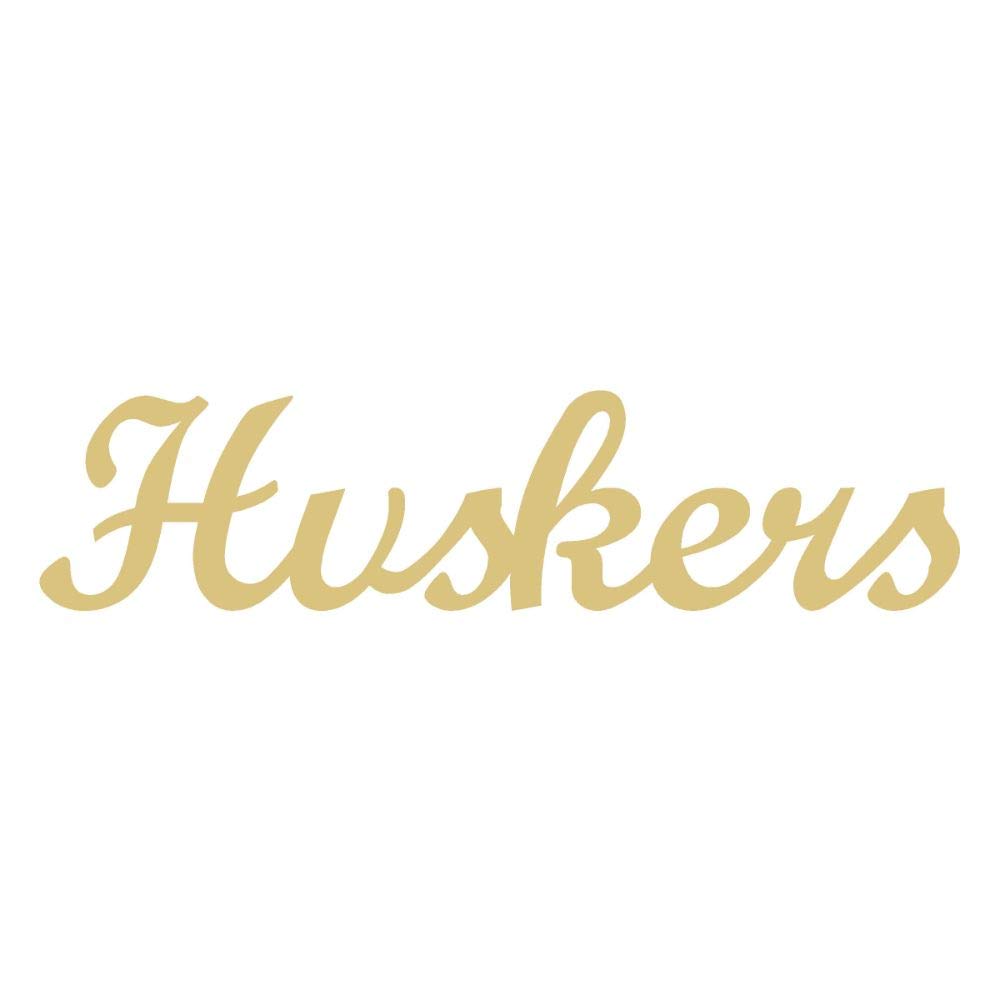 Word Huskers Cutout Unfinished Wood Sports Decor Home Decor Door Hanger MDF Shape Canvas Style 1 (6") - WoodArtSupply