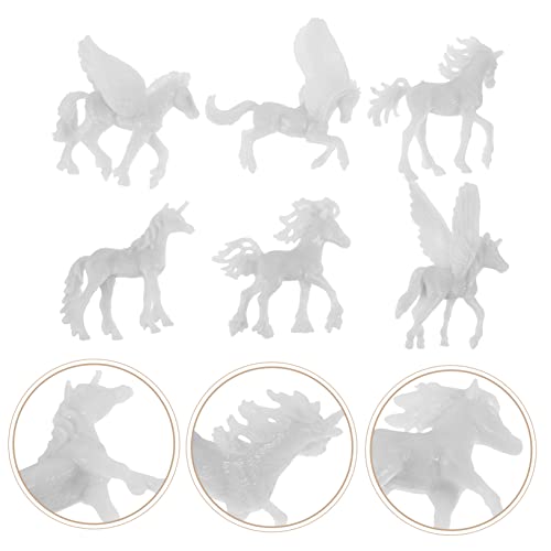 Tofficu 6pcs Animal Model Unicorn Painting Kit Animal DIY Painting Drawing Unicorn Toys Unicorn Embellishments Unfinished Unicorn Figurines Unicorn Tofficu