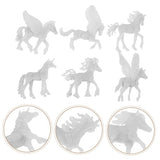 Tofficu 6pcs Animal Model Unicorn Painting Kit Animal DIY Painting Drawing Unicorn Toys Unicorn Embellishments Unfinished Unicorn Figurines Unicorn Tofficu
