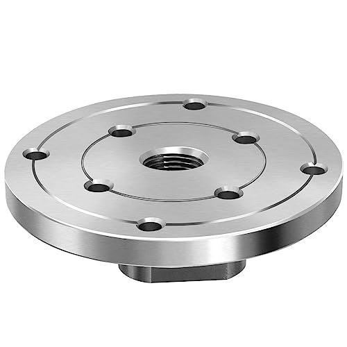HAowosi 4" Steel Wood Lathe Faceplate,Faceplate for Wood Lathe,Lathe Face Plate Fit for 3/4" x 16TPI Spindle without Screwchuck HAowosi