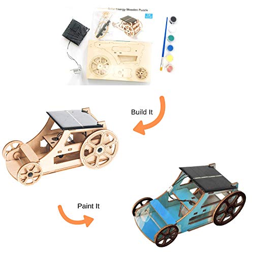 Wooden Solar Model Cars to Build for Kids 9-12, Educational Science Kits for Kids Age 12-14, Gifts for 10+ Year Old Boys Girls, Science Experiments