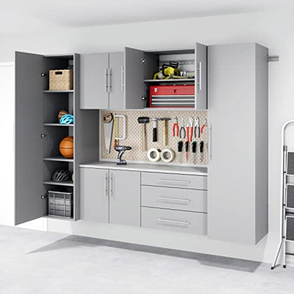 Prepac HangUps 2-Door Base Garage Storage Cabinet, 30" W x 24" H x 16" D, Light Gray