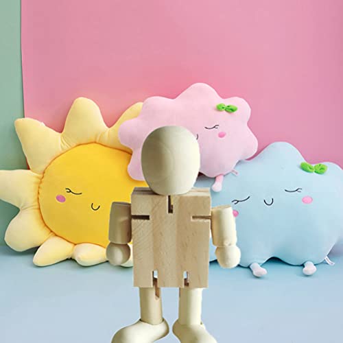 Kisangel 5pcs White Embryo Robot Wooden peg Doll Kids Painting Art Crafts Unfinished Robot Wood Doll Figures Unfinished Wooden Toys Mini Toy Wooden Kisangel