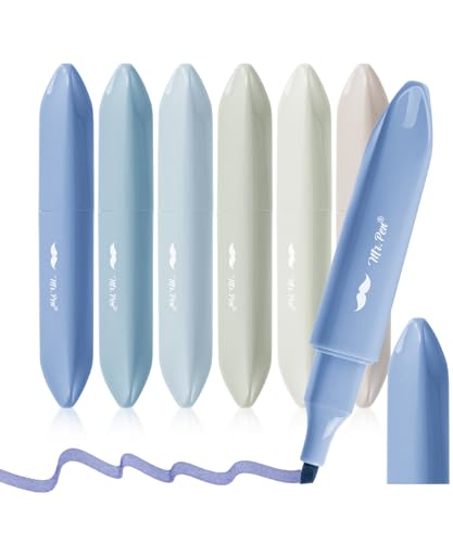Mr. Pen- Aesthetic Highlighters, 6 Pack, Chisel Tip, Highlighters Assorted Colors, Bible Highlighters and Pens No Bleed, Cute Highlighters, No Bleed Mr. Pen