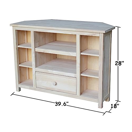 IC International Concepts Unfinished Corner Entertainment/TV Stand IC International Concepts
