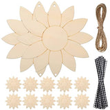 Yardwe 1 Set Sunflower Decoration Blank Cutouts Wood Chips Unpainted Cutouts Pendants Sunflower Wood Door Hanger Unfinished Flower Cutouts Tree Yardwe