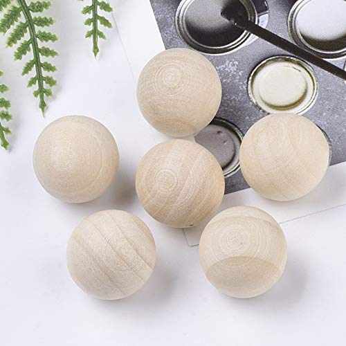 Natural Finish Solid Wood Round Craft Balls 3/4 inch 35 piece bag By Darice  NEW