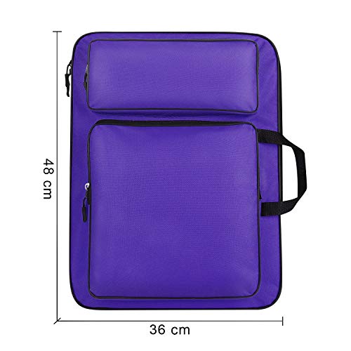 ITODA A3 Art Portfolio Carry Case Bag Drawboard Tote Handheld Storage Portable Shoulder Lightweight Box for 8k Sketch Pad Artist Drawing Painting ITODA
