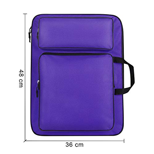 ITODA A3 Art Portfolio Carry Case Bag Drawboard Tote Handheld Storage Portable Shoulder Lightweight Box for 8k Sketch Pad Artist Drawing Painting - WoodArtSupply