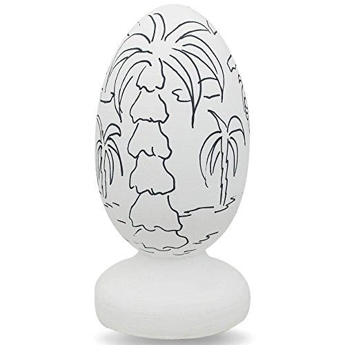 BestPysanky Monkey Eating Bananas Wooden Figurine Unfinished Easter Egg DIY Craft BestPysanky