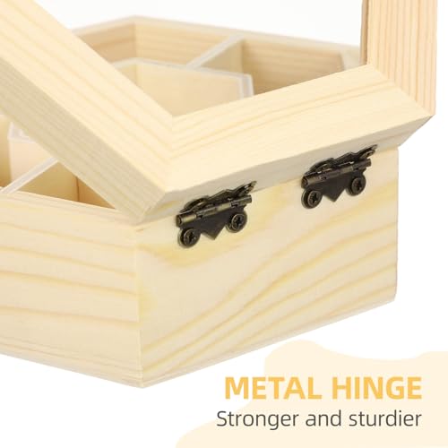 MAGICLULU 1pc Wooden Hexagonal Jewelry Box Unfinished Hexagonal Wooden Craft Box Hexagonal Wooden Storage Box for Ring Bracelet Necklace Earrings MAGICLULU