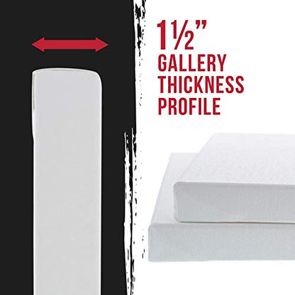 U.S. Art Supply 36 x 48 inch Gallery Depth 1-1/2" Profile Stretched Canvas, 2-Pack - 12-Ounce Acrylic Gesso Triple Primed, Professional Artist - WoodArtSupply