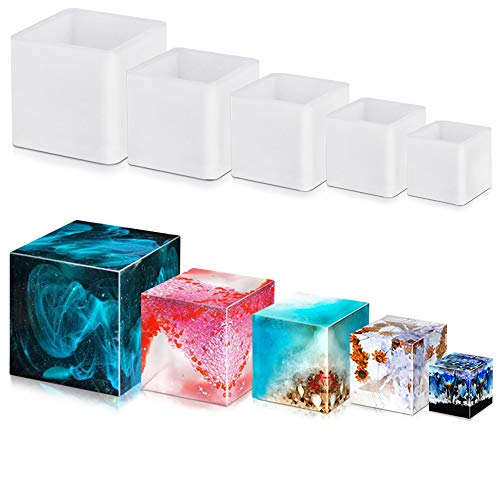 FineGood 5 Pcs Square Resin Molds Epoxy Resin Molds Molds Resin Mold Kit Silicone Resin Mold - WoodArtSupply