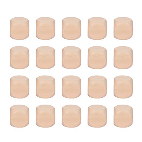 SUPVOX Blank Dice Dice 20pcs Blank Wood Dice Cubes Crafts Wooden Cubes Wood Square Blocks Square Wooden Blocks for DIY Crafts Making Painting (25mm) - WoodArtSupply