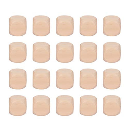 SUPVOX Blank Dice Dice 20pcs Blank Wood Dice Cubes Crafts Wooden Cubes Wood Square Blocks Square Wooden Blocks for DIY Crafts Making Painting (25mm) - WoodArtSupply