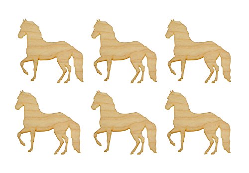 Horse Shape Unfinished Wood Animal Cut Outs 2.5" Inch 6 Pieces HRS02-06