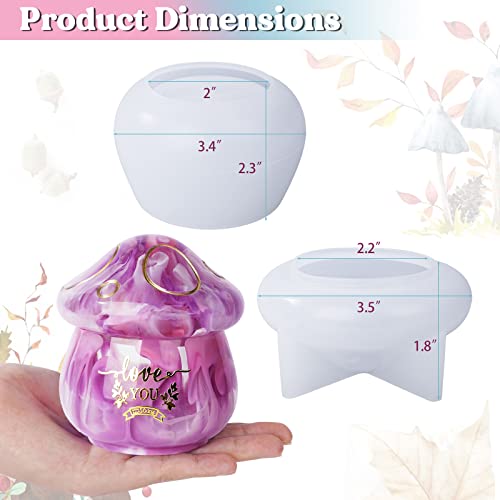 LET'S RESIN Jar Resin Molds Silicone, Mushroom Resin Jar Mold with Lid, Silicone Molds for Epoxy Resin, Epoxy Molds Silicone for Christmas Gifts, LET'S RESIN