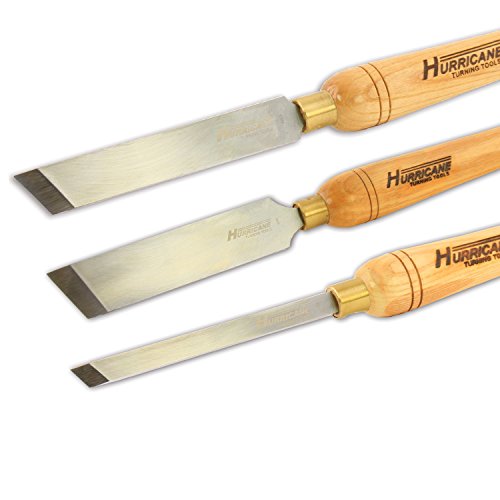 Hurricane Turning Tools, HSS, 3 Piece Skew Chisel Set (1/2", 1", 1 1/2"), Standard Series Woodturning Tools Hurricane Turning Tools