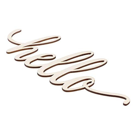 JANOU Hello Wood Sign Wall Decorative Letters DIY Words Cutout Unfinished Wooden Sign with Rope for Door Art Home Decoration JANOU