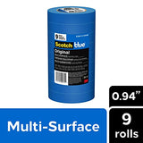 Scotch Painter's Tape Original Multi-Surface Painter's Tape, 0.94 Inches x 60 Yards, 9 Rolls, Blue, Paint Tape Protects Surfaces and Removes Easily, Scotch