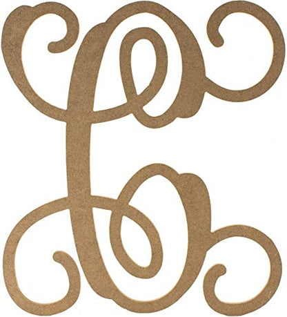 12" Vine Monogram Script Letter C - Door Hanger, Wall Decor, Alphabet for Birthday, Wedding, Baby Shower, Nursery (C) - WoodArtSupply