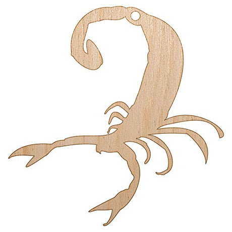 Scorpion Insect Solid Unfinished Craft Wood Holiday Christmas Tree DIY Pre-Drilled Ornament Sniggle Sloth