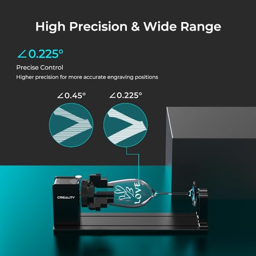 Creality Laser Rotary Roller Pro, Laser Rotary Roller 3 in 1 Multi-Function Engraving Accessories for Laser Engraver, Jaw Chuck Rotary for Engraving Skouphy