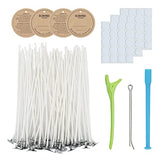 CandMak Candle Wick Kit, 60 Cotton Candle Wicks with Candle Making Tools for Candle Making (Thick 4"+6"+8") CandMak