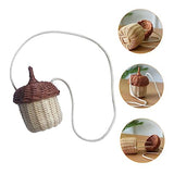 Cabilock 2 pcs Rattan Satchel Hanging Basket sandy cheeks costume Rattan Storage Basket acorn shaped bag summer shoulder bag bohe foraging bag rattan Cabilock