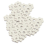 Happyyami 100pcs Flower Wood Cutouts Plum Blossom Wood Shapes Pieces Wood Discs Slices for DIY Craft Wedding Birthday Party Favors Centerpieces Happyyami