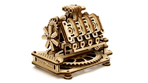 WOODEN.CITY Wood Engine Model Kit 3D Puzzle - 3D Wooden Puzzle Model Engine Kit for Adults - V8 Engine Model Kit That Works 3D Wooden Puzzles for - WoodArtSupply