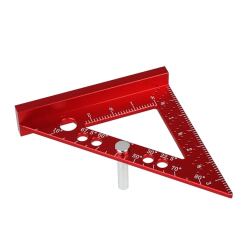 JCFANTS Small Square Ruler Small Carpenter Square Miter Triangle Ruler Mini Carpenter Square with Fixed Miter Angle Pin for Woodworking Furniture JCFANTS