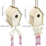 VILLCASE 1 Set Lanyard House Unfinished Arts Kits Kids Craft Wind Chime Ornament Wind Chime Pendant Wind Chime Kit Pigment Child Decorate Wood VILLCASE