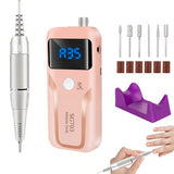 Electric Nail Drill, DELIFO Portable Nail Drill Professional 35000 RPM Nail File Machine Rechargeable Pedicure Acrylic Nails Polishing Tools with DELIFO